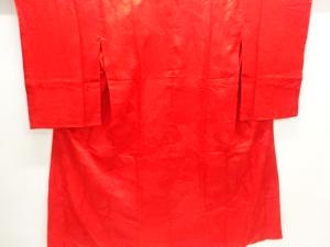 アンティーク　綸子松鶴模様織出し長襦袢